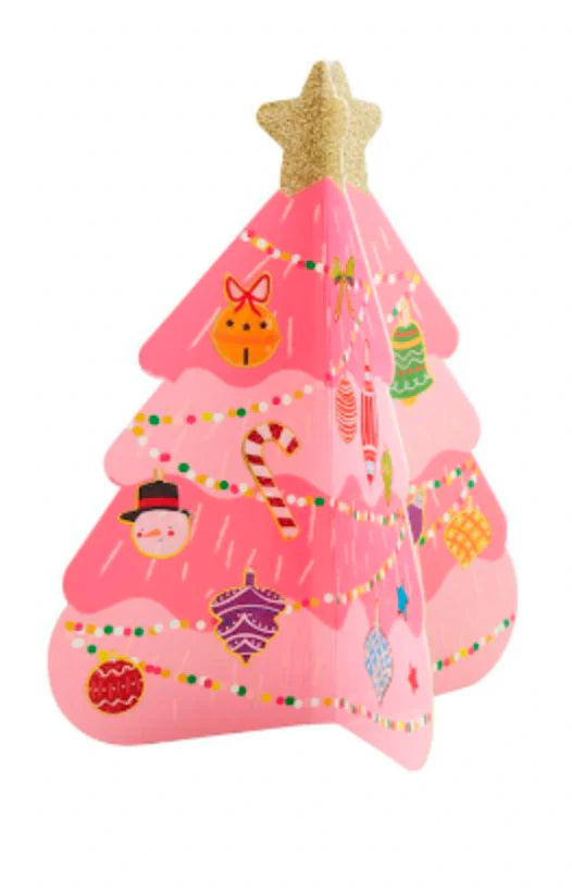 pink christmas tree sticker book