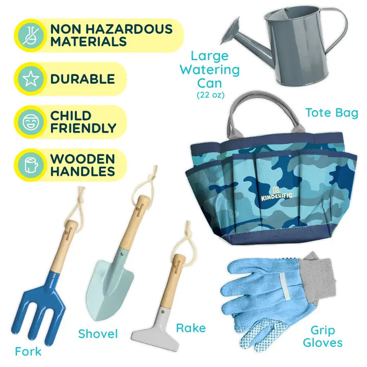 Kids Gardening Set - Blue Camo