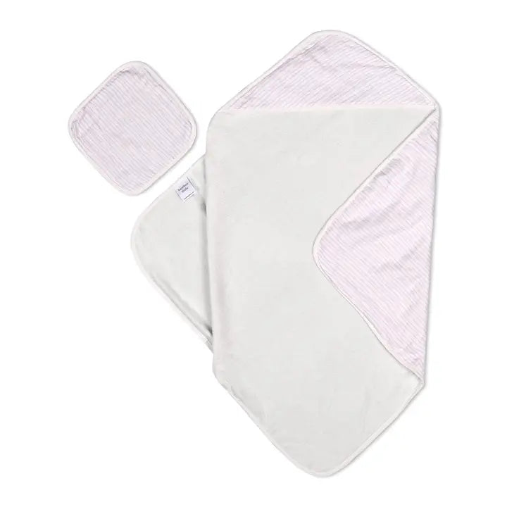 Wave Hooded Towel & Washcloth Set
