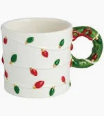 wreath handle Christmas mug