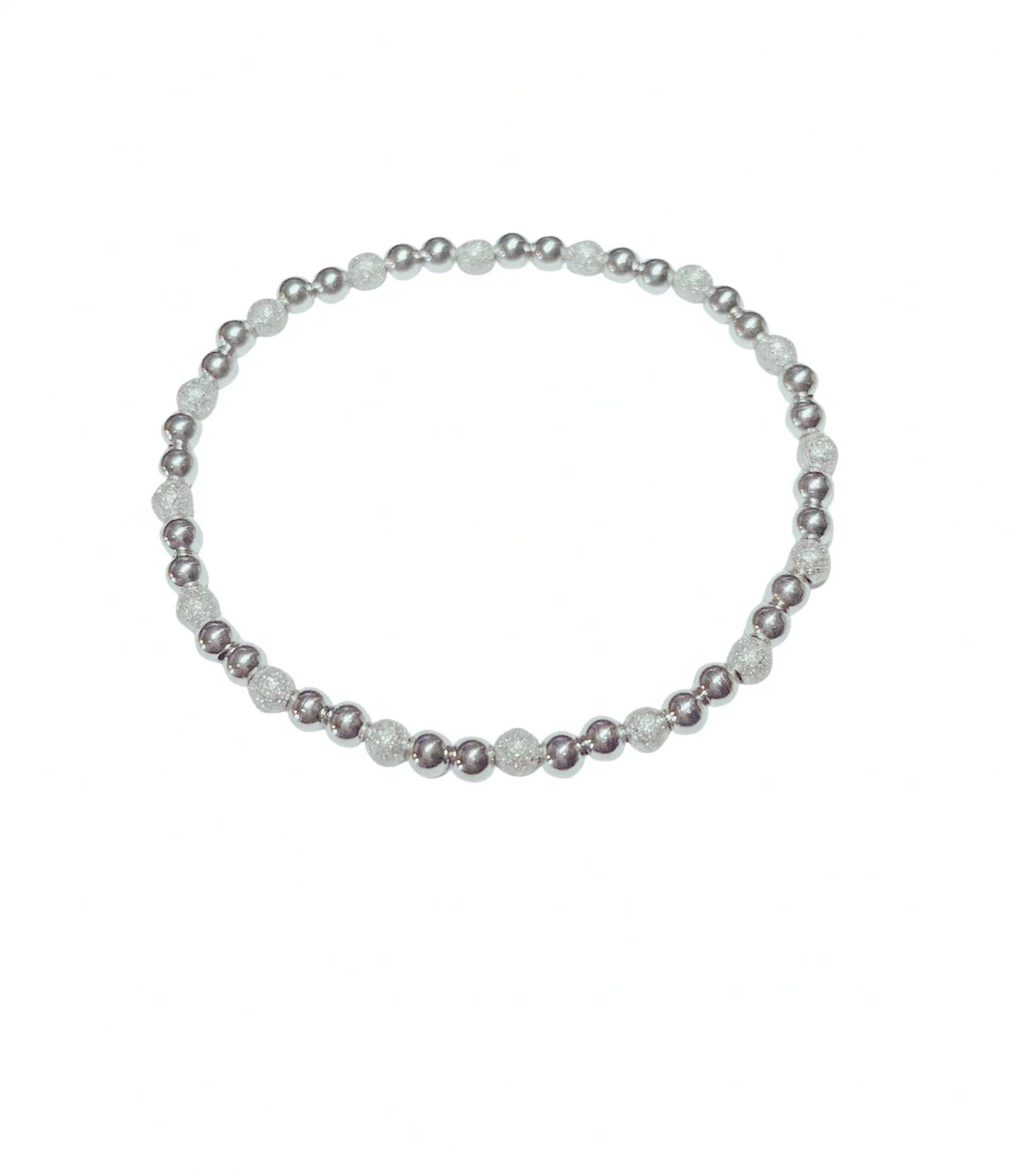 Aubrey Adele Silver 4mm Satin & Pearl Bracelet
