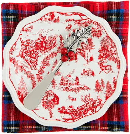 Red Toile Appetizer Set