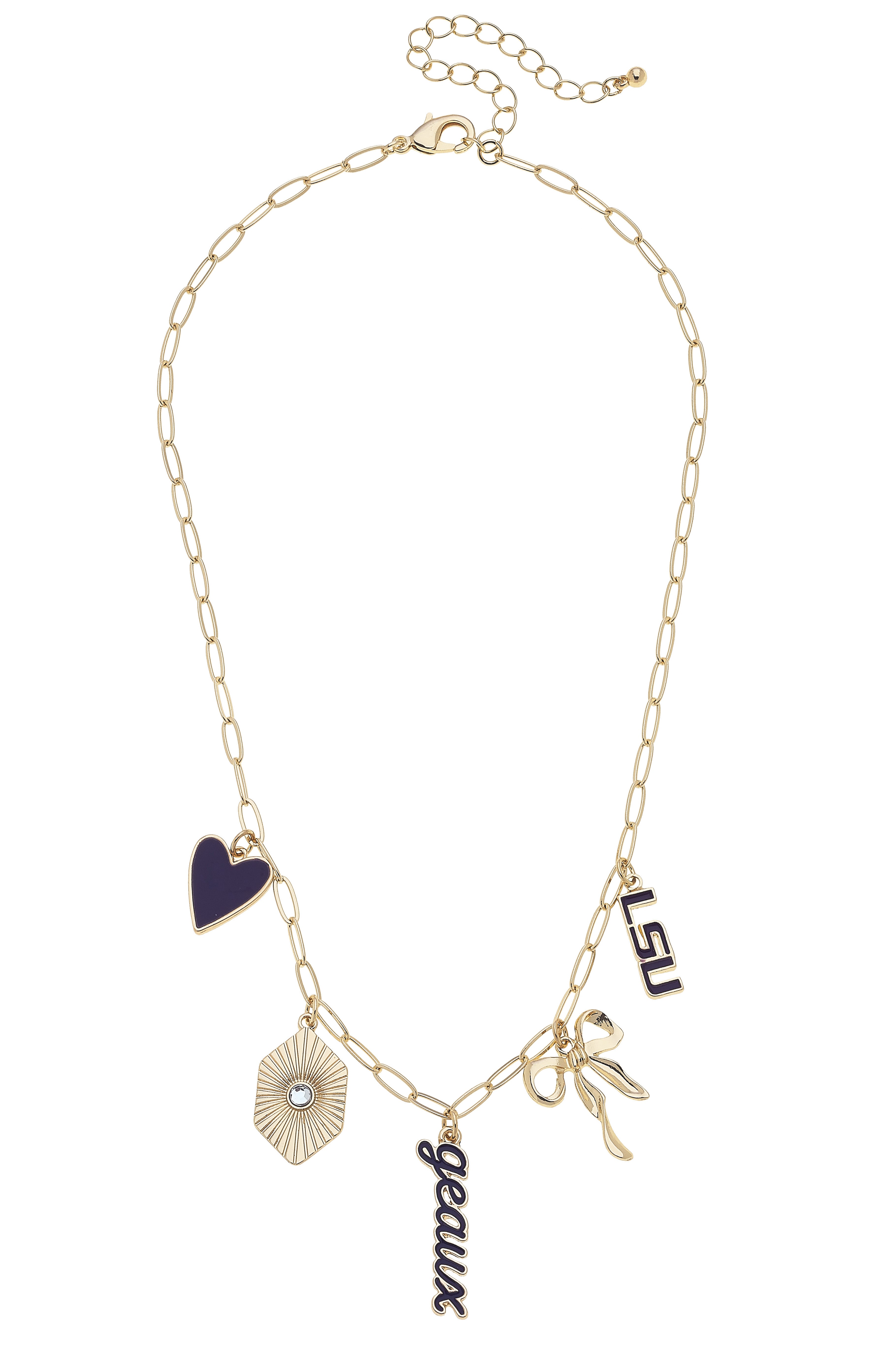 LSU Tigers Paper Clip Charm Necklace