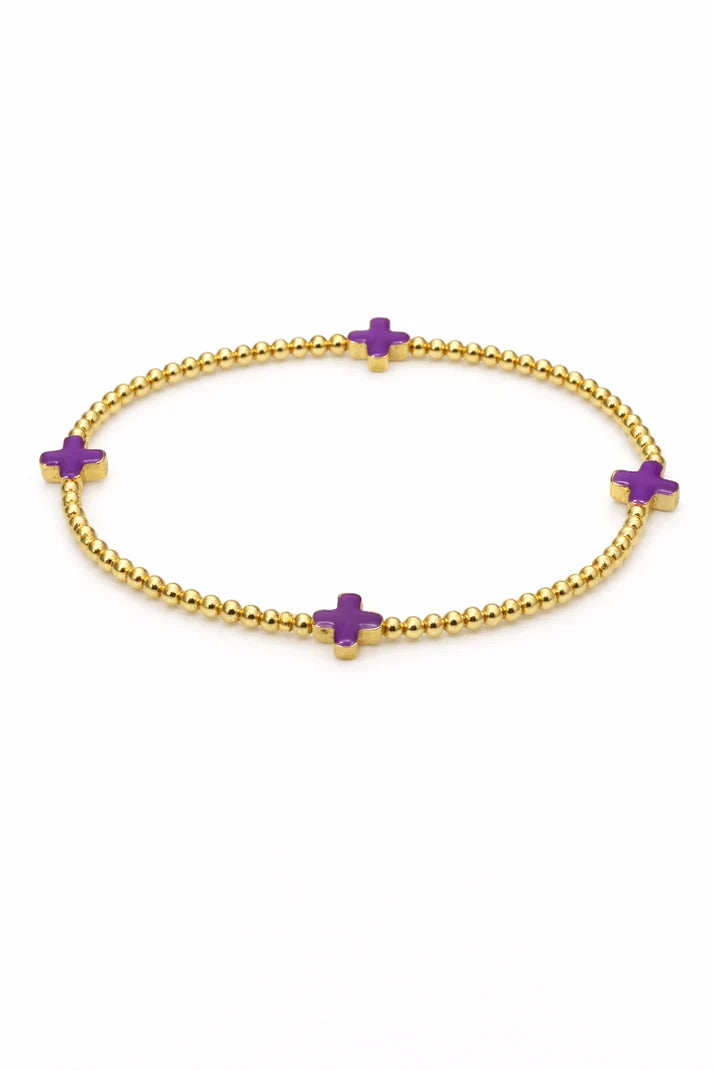 Purple Lucy Cross Bracelet