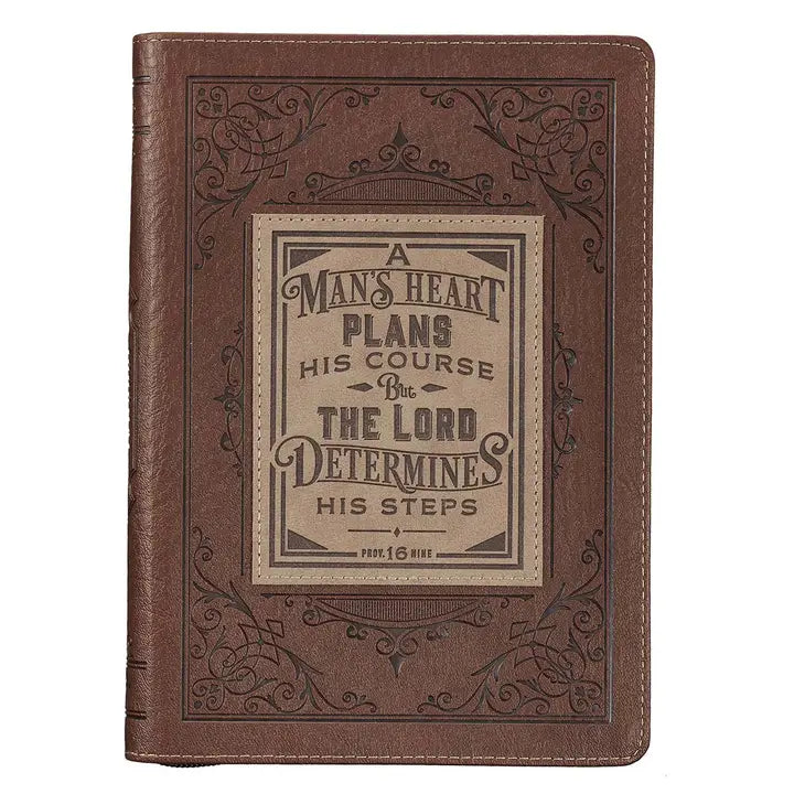 Journal Classic Zip Brown Two-Tone A Man's Heart Prov. 16:9