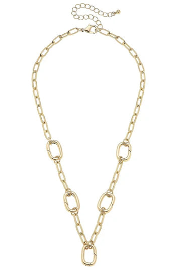 Avery Multi-Charm Collector Necklace Base in Shiny Gold