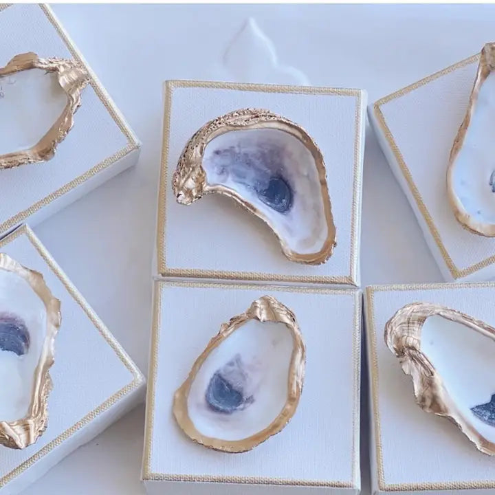 Hand Gilded Oyster On Canvas