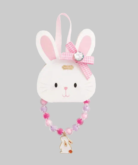 Pink Bunny Charm Bracelet & Ring Set