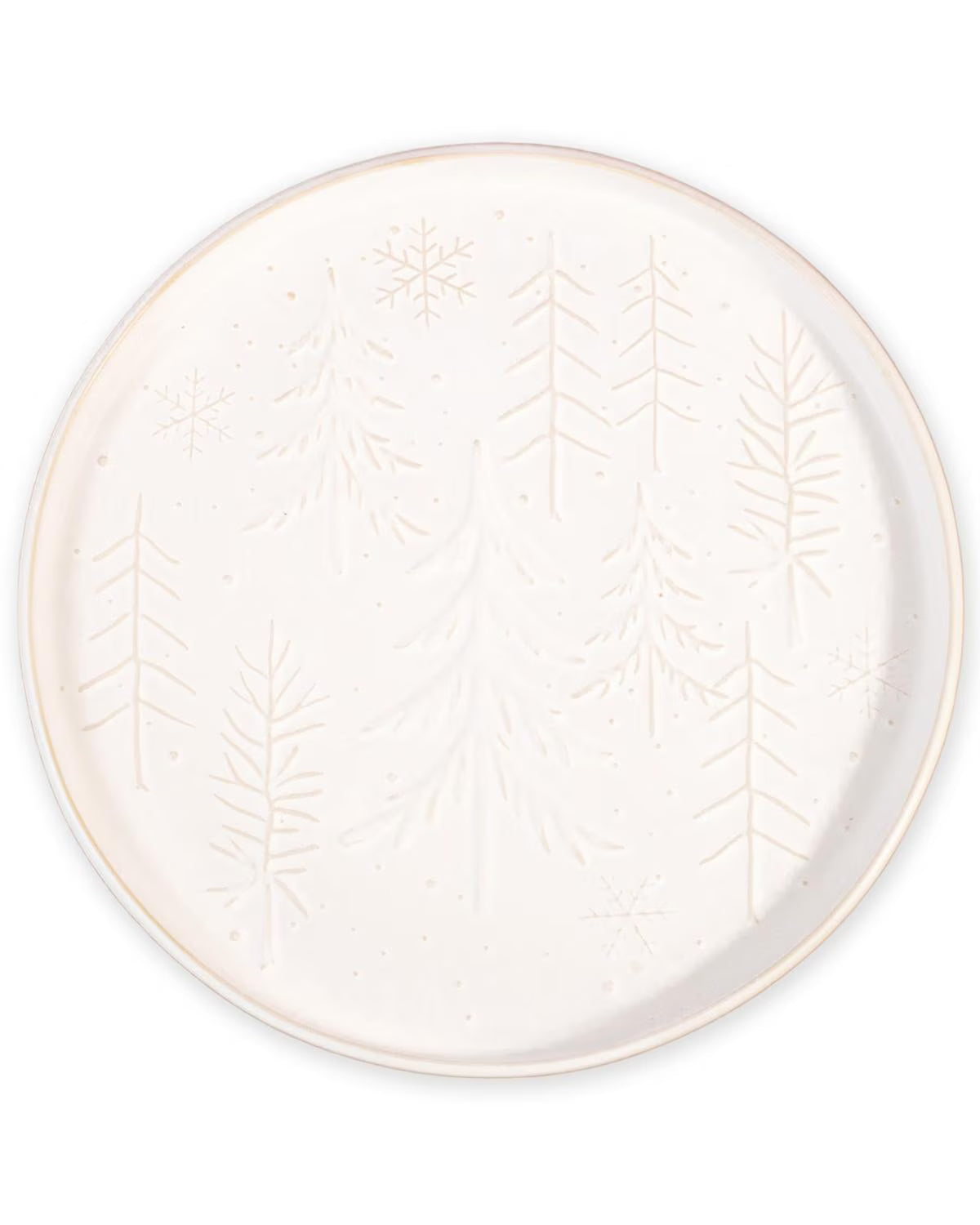 Winter Fir Platter Antique White