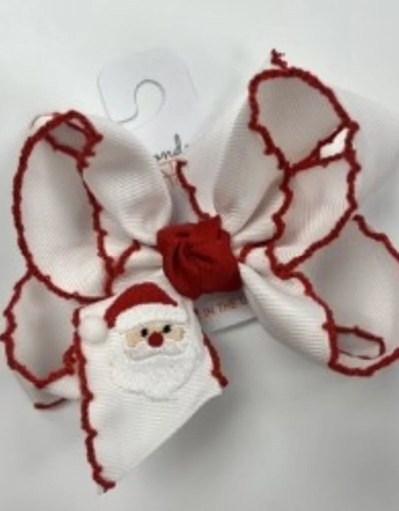 Santa Crochet Edge Hair Bows