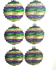 Box of 6 Striped Ornaments