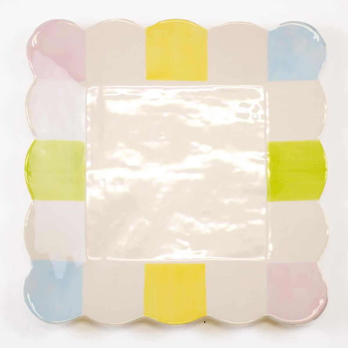 Candy Stripe Square Scalloped Platter