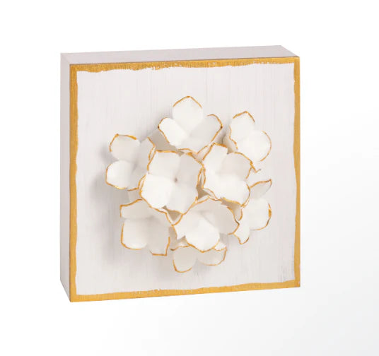 White Flower Plaque