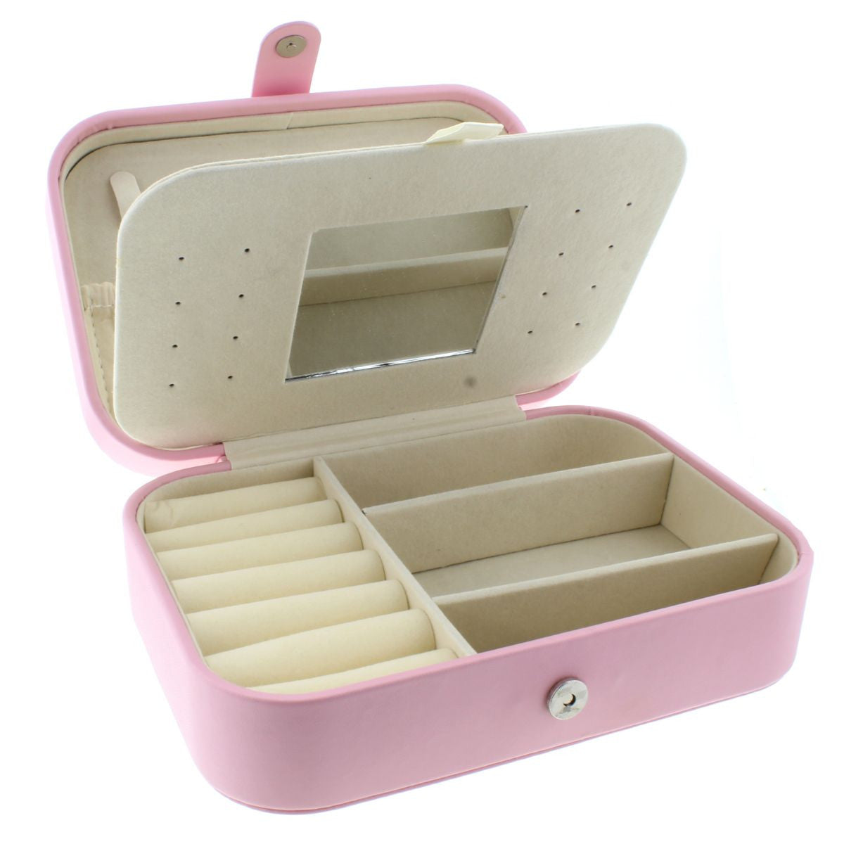 Small Pink Leather Jewelry Box