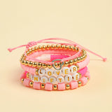 Taylor Swift Bracelet Set Colorful Beads Friendship Bracelet - Lover Pink