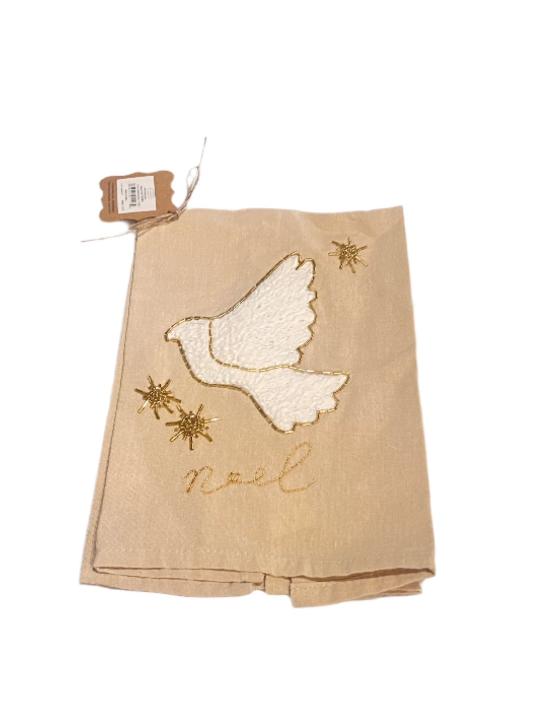 Dove Embroidered Tea Towel