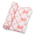 Baby Muslin Swaddle Blanket 47x47 Beautiful Bows