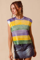 Parti Gras Striped Sweater Vest