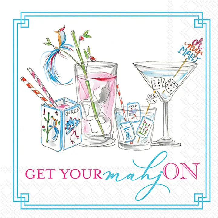 Mahjong Drinks Rosanne Beck Paper Cocktail Napkins