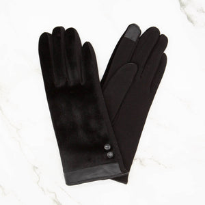 Melody Velvet Tech Gloves Black