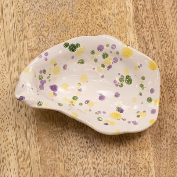 Watercolor Mardi Gras Oyster Tidbit Dish
