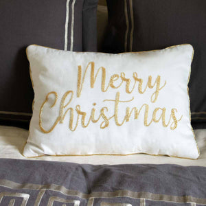 Merry Christmas Beaded Pillow