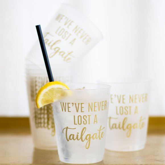 We've Never Lost A Tailgate Party Cups (Set of 10)