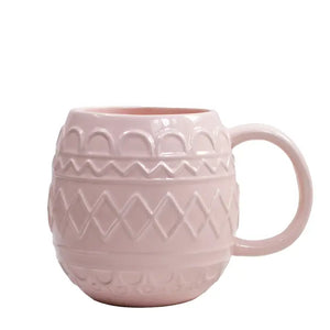 Embossed Egg Coffee Mug Pink