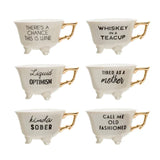 Footed Teacup With Saying - 6 styles