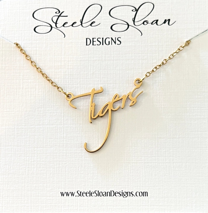 Tigers Name Gold Necklace