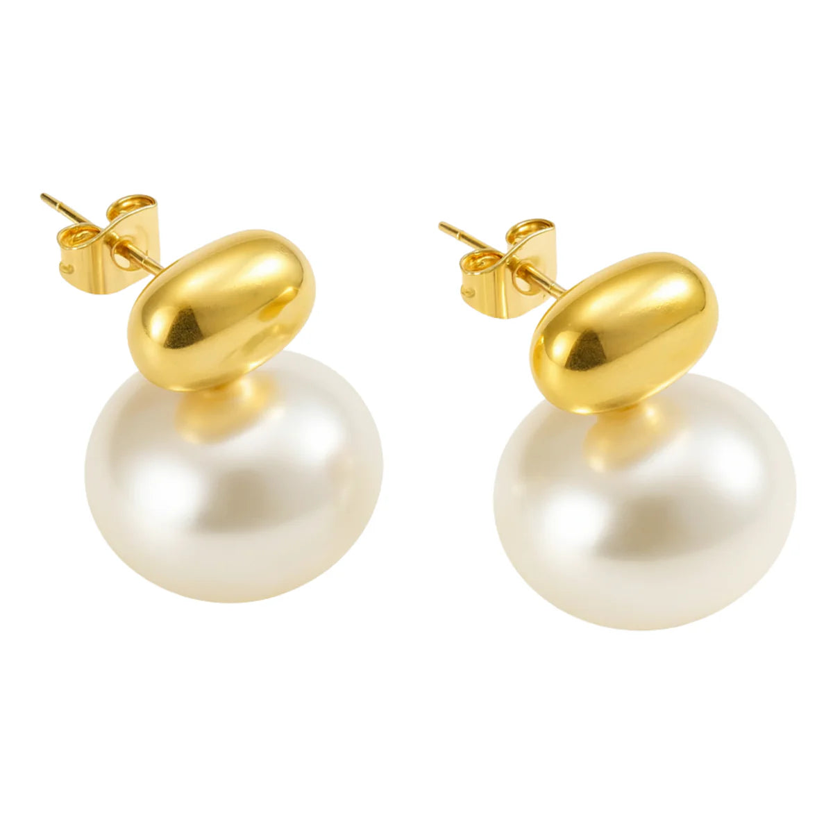 Aubrey Adele 17mm Pearl Stud Gold