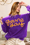 Game Day Long Sleeve Sweater Purple/Gold