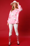 Pink Sequin Santa Sweatshirt