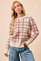 Christmas Plaid Sweater Top