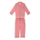 Sweet Dreams Coral Gingham Printed Pajamas