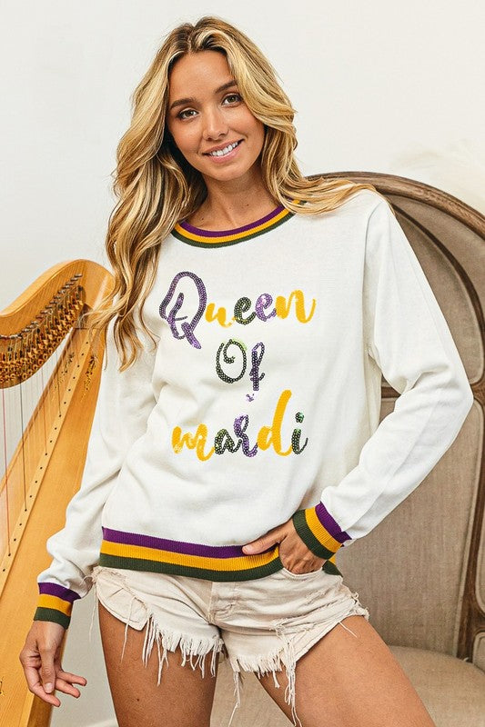 Queen Of Mardi Sweater