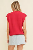 Game Day Sleeveless Sweater - Red