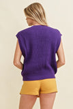 Game Day Sleeveless Sweater - Purple