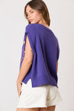 Purple Game Day Sequins V-Neck Sweater