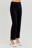 Risen High Rise Crop Tummy Control Jeans - Black