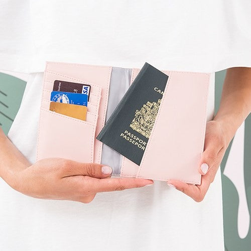 Pink Faux Leather Passport Cover