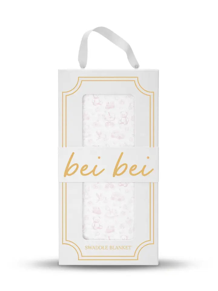 Swaddle Blanket - Nursery Toile Pink