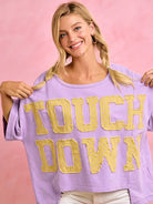 Touch Down Polka Dot Top - Purple & Yellow