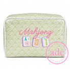 Mahjong Large Clear-Coated Tote Pouch (Chartreuse)