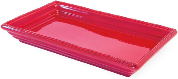 Red Ceramic Rectangle Tray