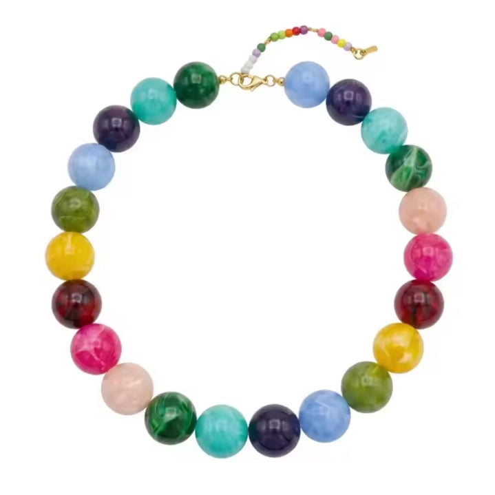 Poppy Confetti Beaded Necklace