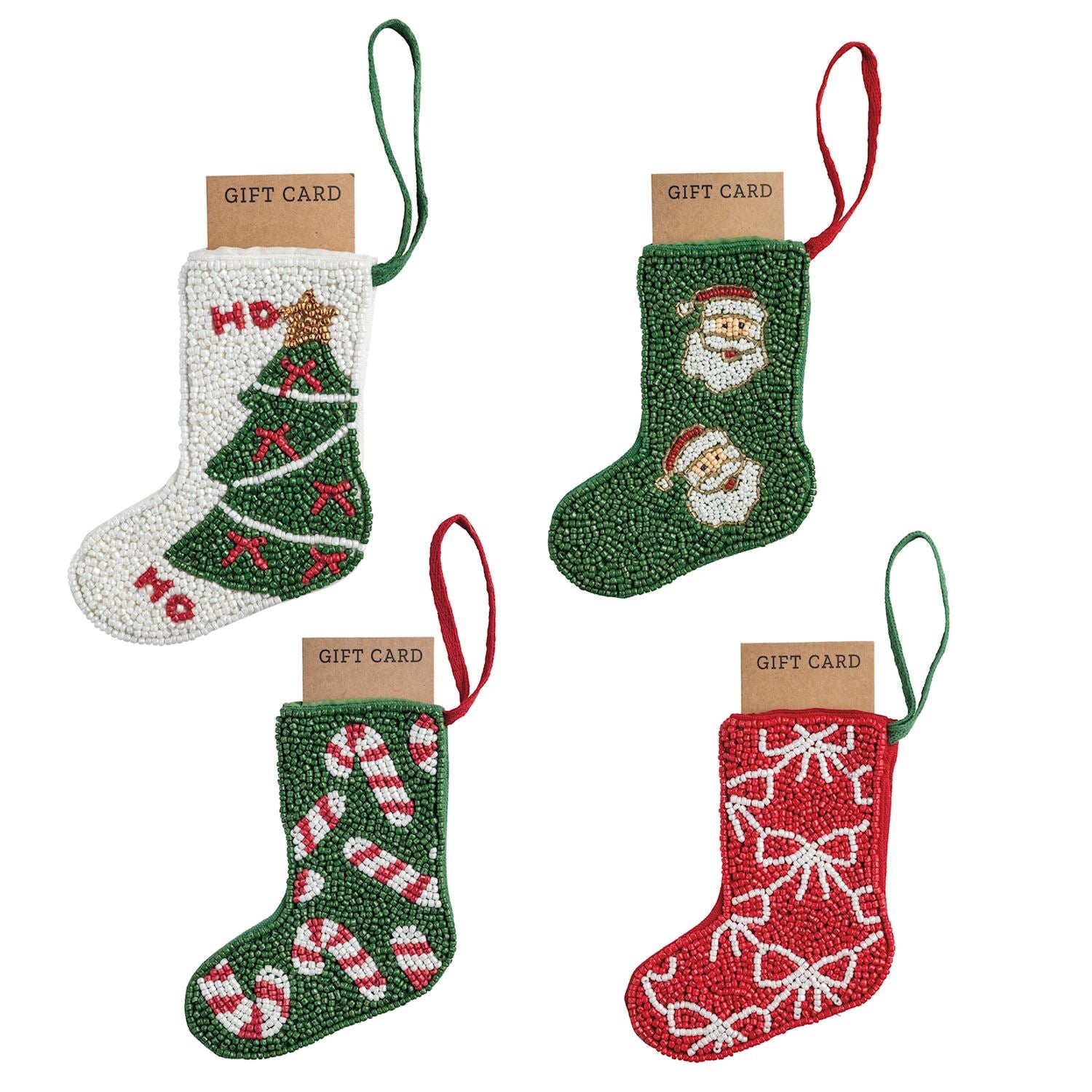Christmas Beaded Stocking Ornaments