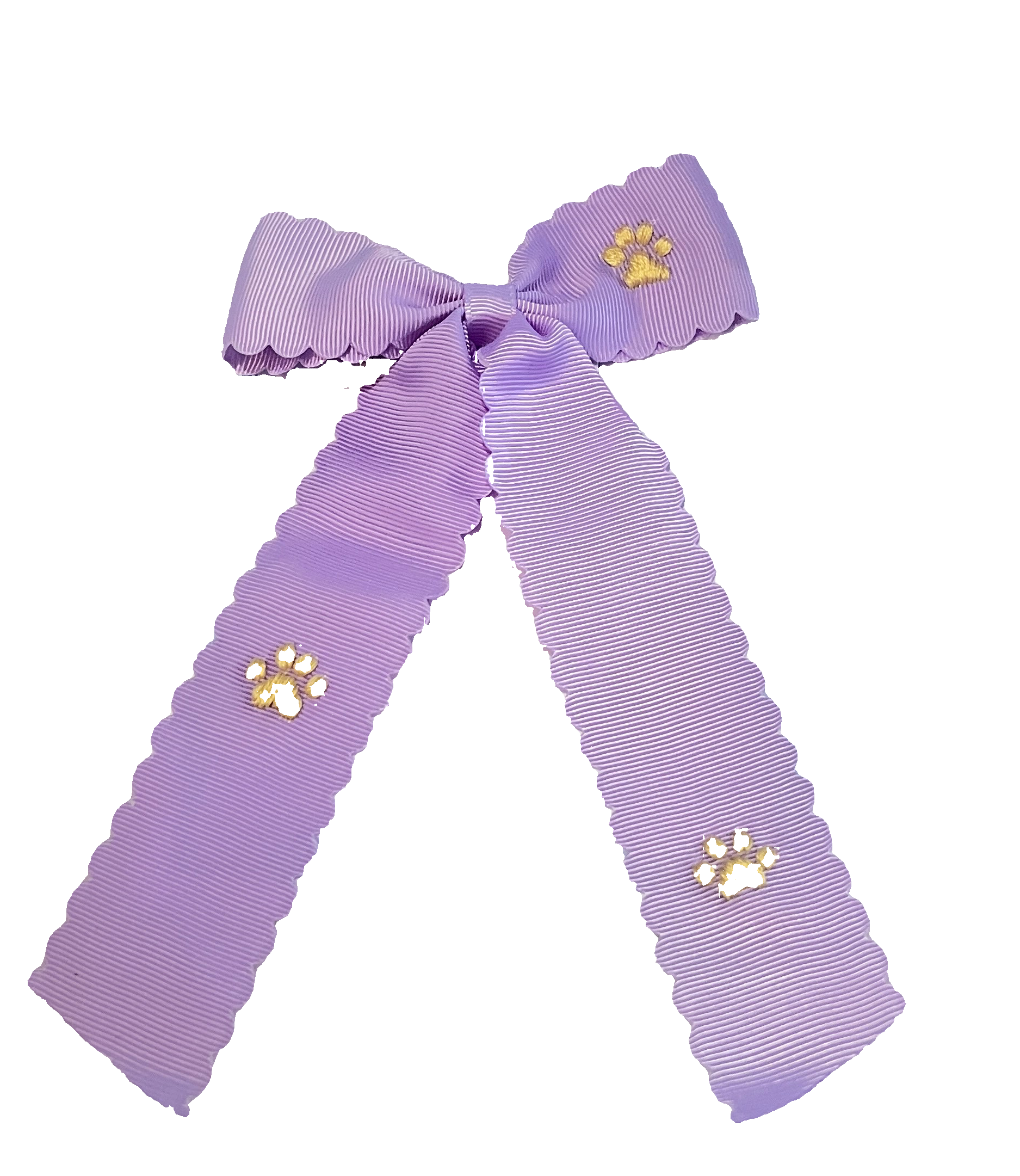 Lavender bow with paw prints