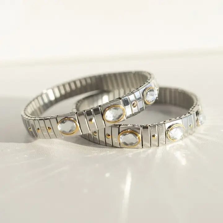 The Skinny Luxe Link Bracelet - Mixed Simple Stone