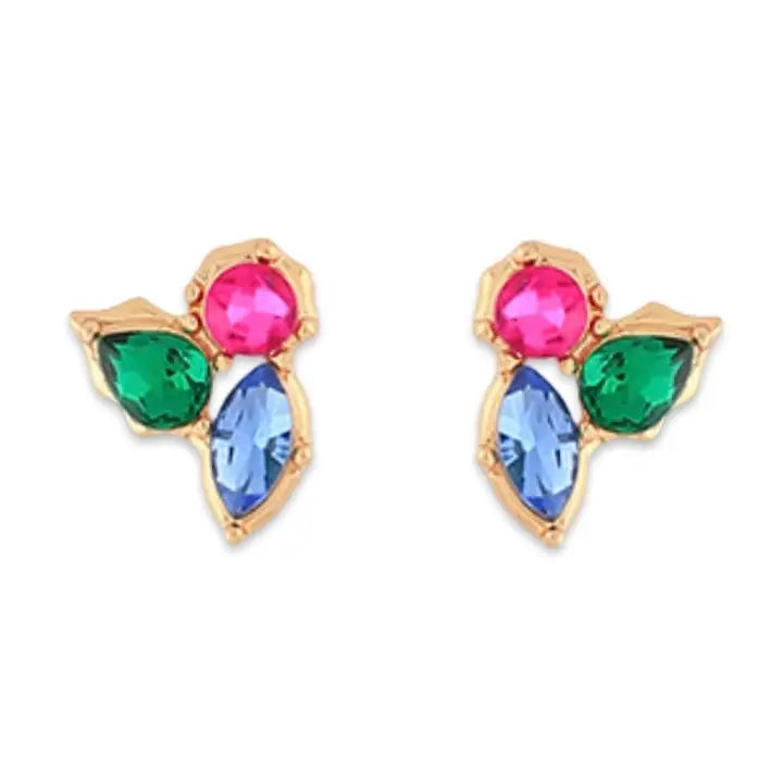 Multi Glass Winter Berry Stud Earrings